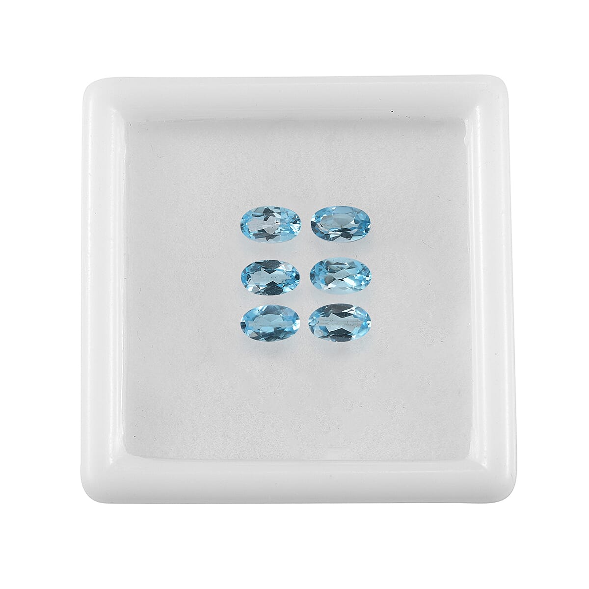 1.54 ctw Oval Cut Blue Topaz Loose Gemstones (Set Of 6) (5x3 mm) image number 2