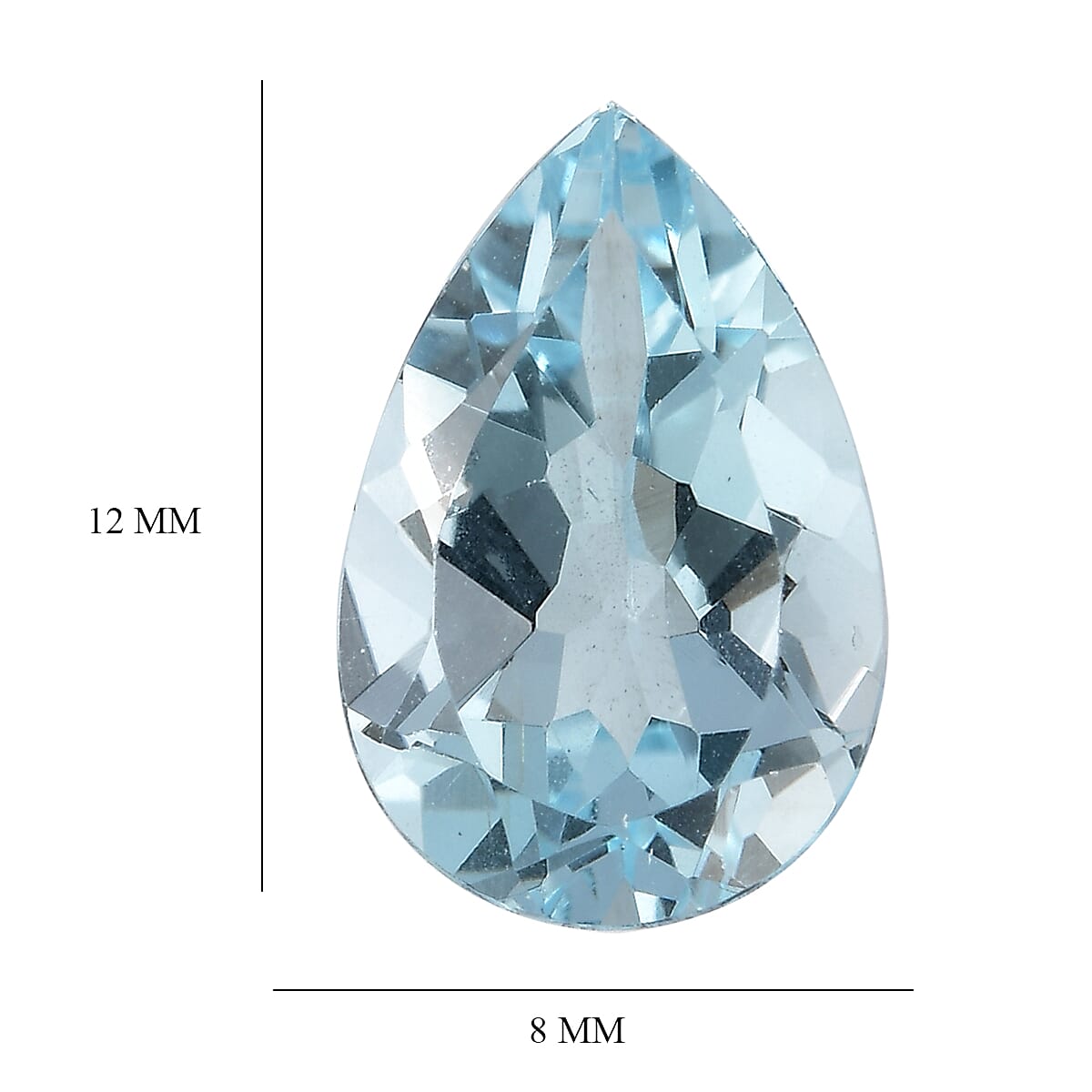 2.93 ctw Pear Cut Blue Topaz Loose Gemstone (12x8 mm) image number 3