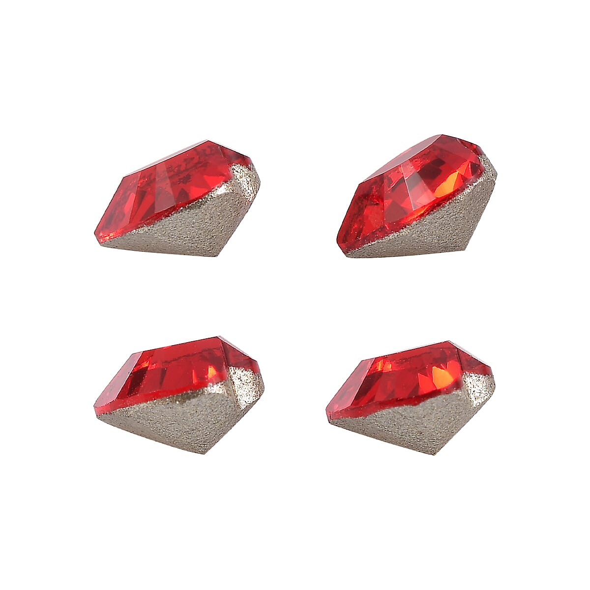 1.85 ctw Heart Cut Light Siam Swarovski Crystal Loose Stone (Set Of 4) (5.5 mm) image number 1