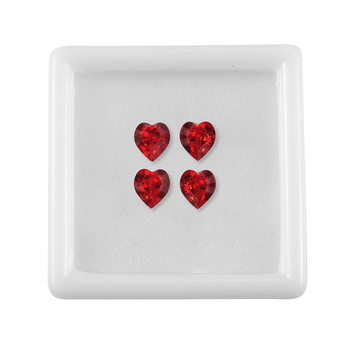 1.85 ctw Heart Cut Light Siam Swarovski Crystal Loose Stone (Set Of 4) (5.5 mm) image number 2