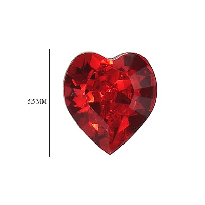 1.85 ctw Heart Cut Light Siam Swarovski Crystal Loose Stone (Set Of 4) (5.5 mm)