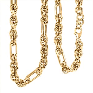 Italian 10K Yellow Gold Figaro Twist Necklace 18 Inches 9.8 Grams