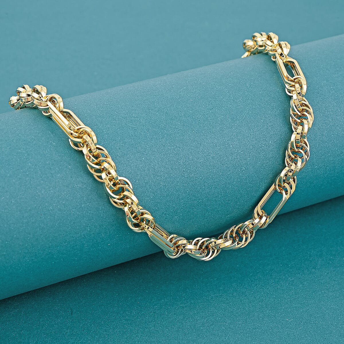 Italian 10K Yellow Gold Figaro Twist Necklace 18 Inches 9.8 Grams image number 1
