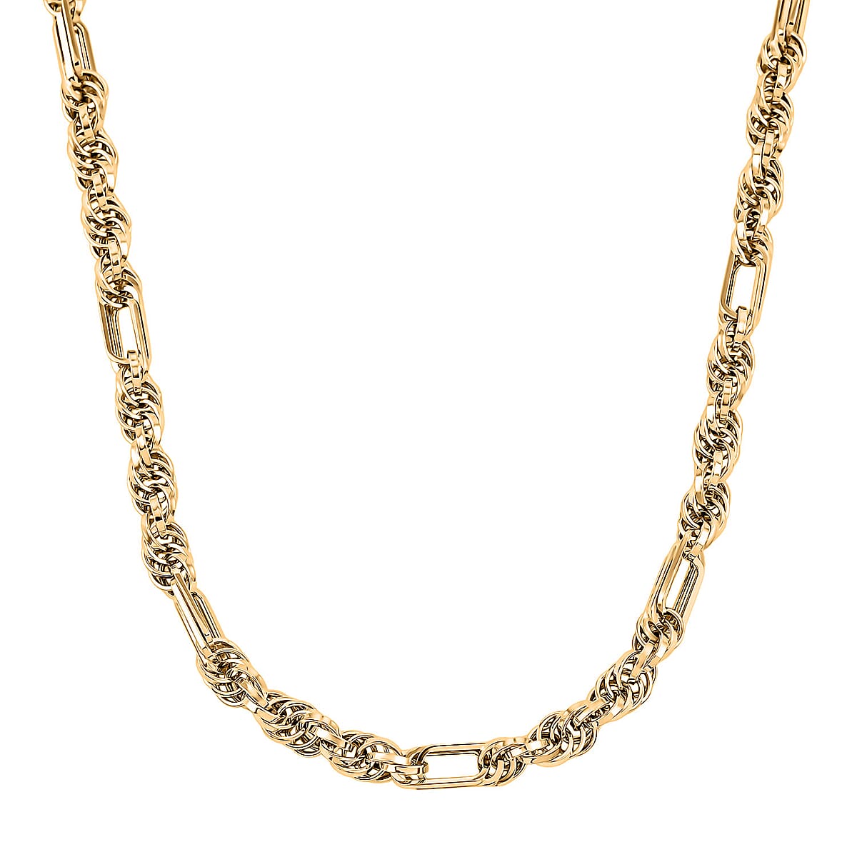 Italian 10K Yellow Gold Figaro Twist Necklace 18 Inches 9.8 Grams image number 3