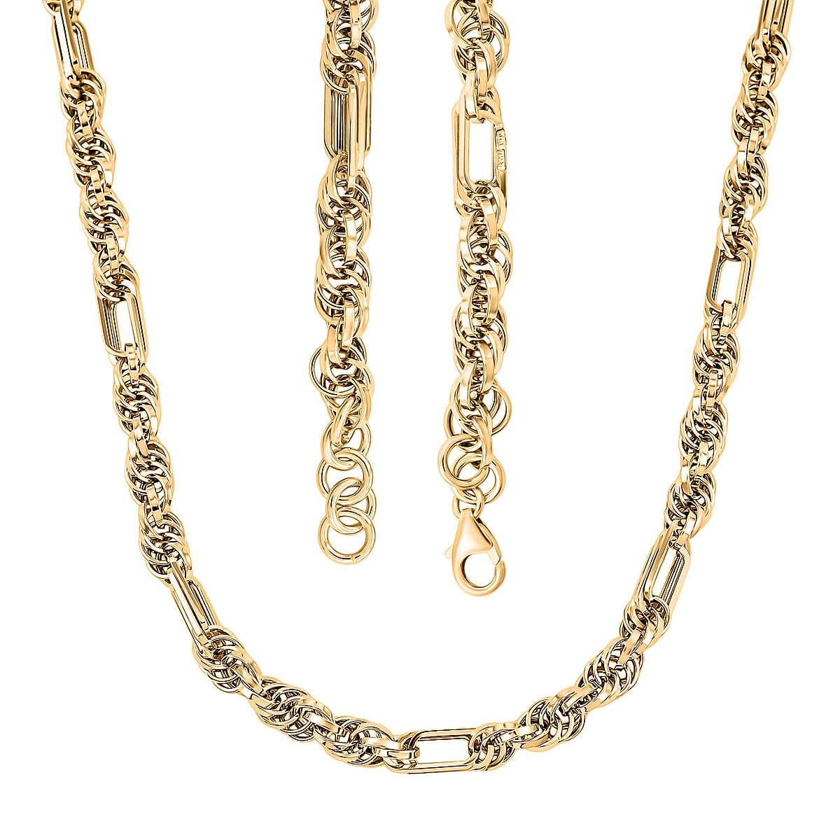 Italian 10K Yellow Gold Figaro Twist Necklace 18 Inches 9.8 Grams image number 4