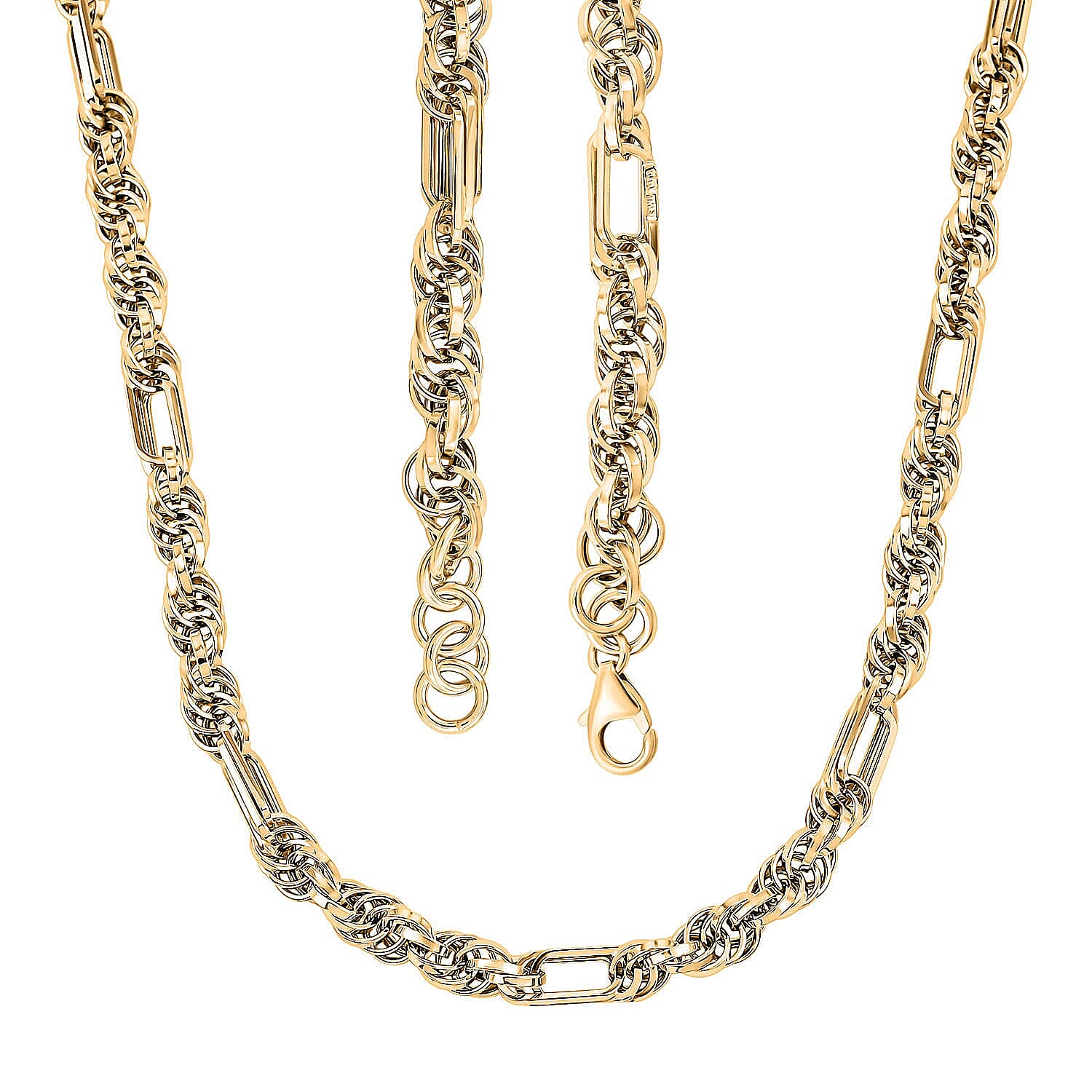 Buy Italian 10K Yellow Gold Figaro Twist Necklace (18 Inches) (9.8