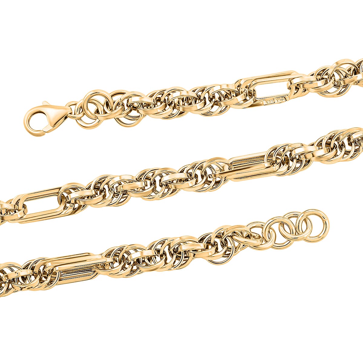 Italian 10K Yellow Gold Figaro Twist Necklace 18 Inches 9.8 Grams image number 5