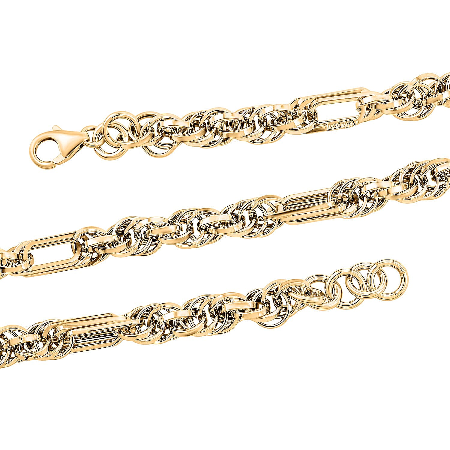Buy Italian 10K Yellow Gold Figaro Twist Necklace (18 Inches) (9.8