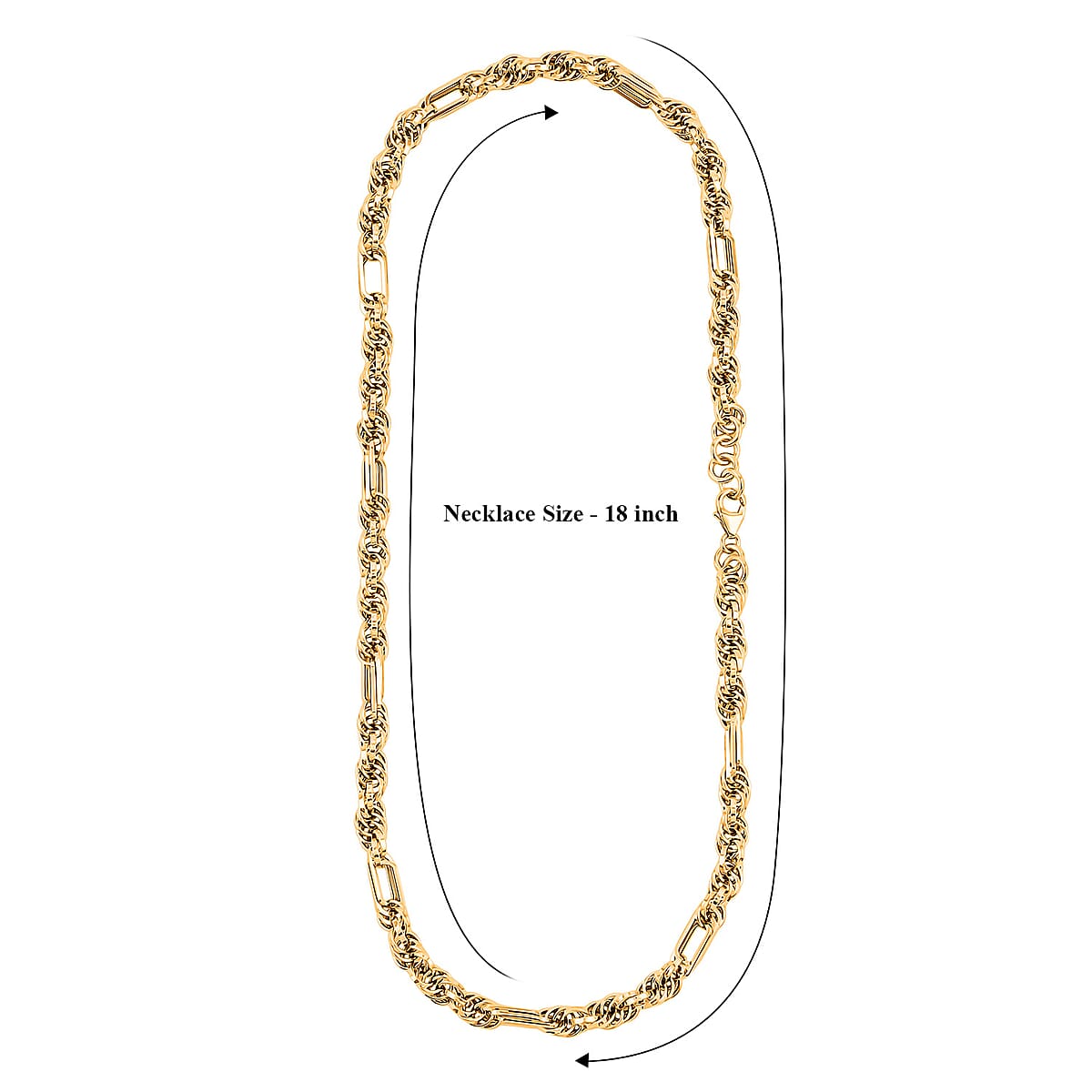 Italian 10K Yellow Gold Figaro Twist Necklace 18 Inches 9.8 Grams image number 6