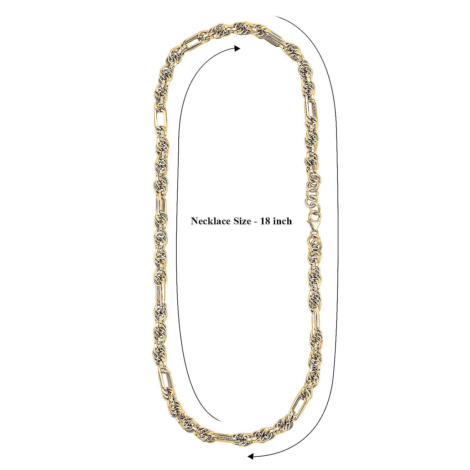 Italian 10K Yellow Gold Figaro Twist Necklace (18 Inches) (9.8 Grams)