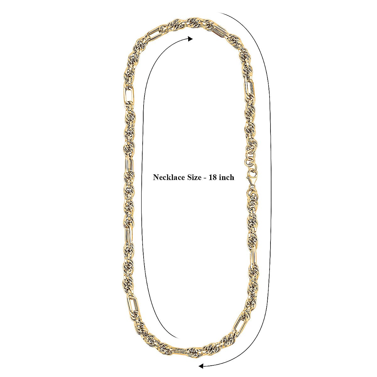 Italian 10K Yellow Gold Figaro Twist Necklace (18 Inches) (9.8 Grams) image number 7