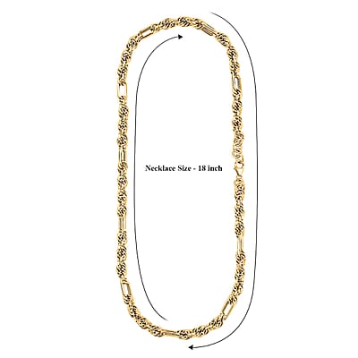 Italian 10K Yellow Gold Figaro Twist Necklace (18 Inches) (9.8 Grams)