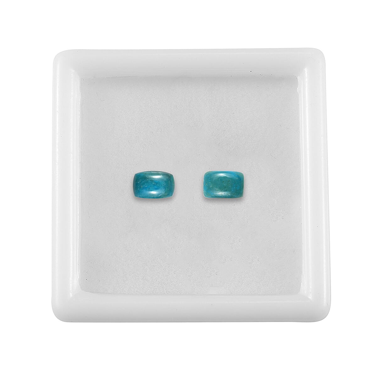 0.74 ctw Cushion Cut Peruvian Opalina Loose Gemstone &ndash; AA Grade (Set Of 2) (6x4 mm) image number 2