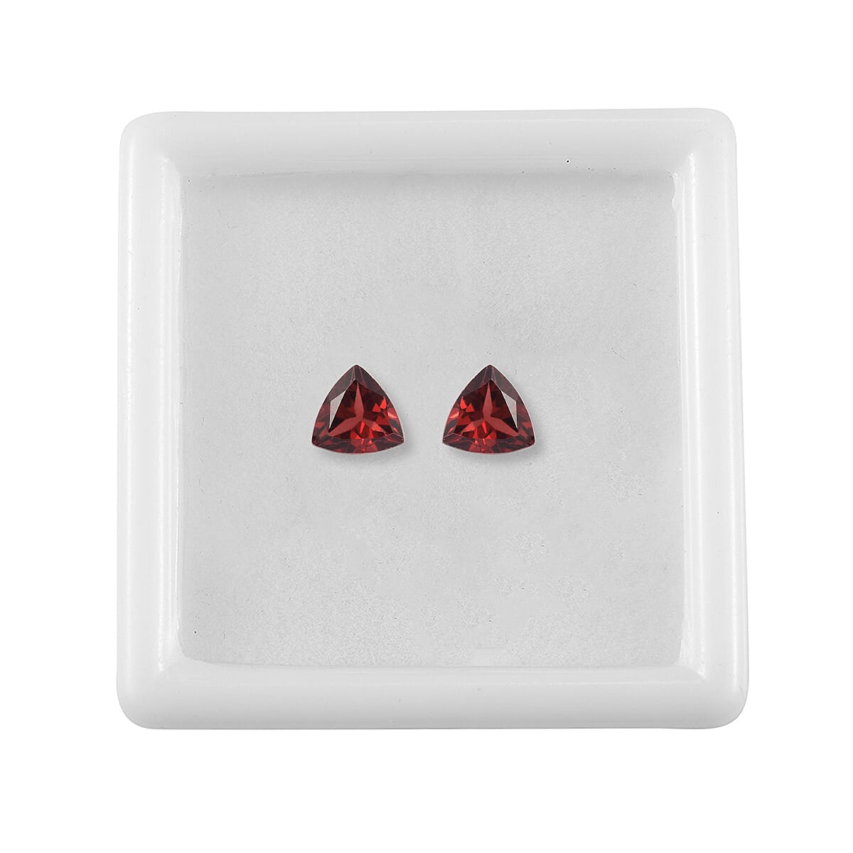 1.66 ctw Trillion Cut Mozambique Garnet Loose Gemstone &ndash; AA Grade (Set Of 2) (6 mm) image number 2