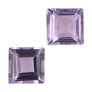 1.06 ctw Square Cut Rose De France Amethyst Loose Gemstone (Set Of 2) (5 mm)