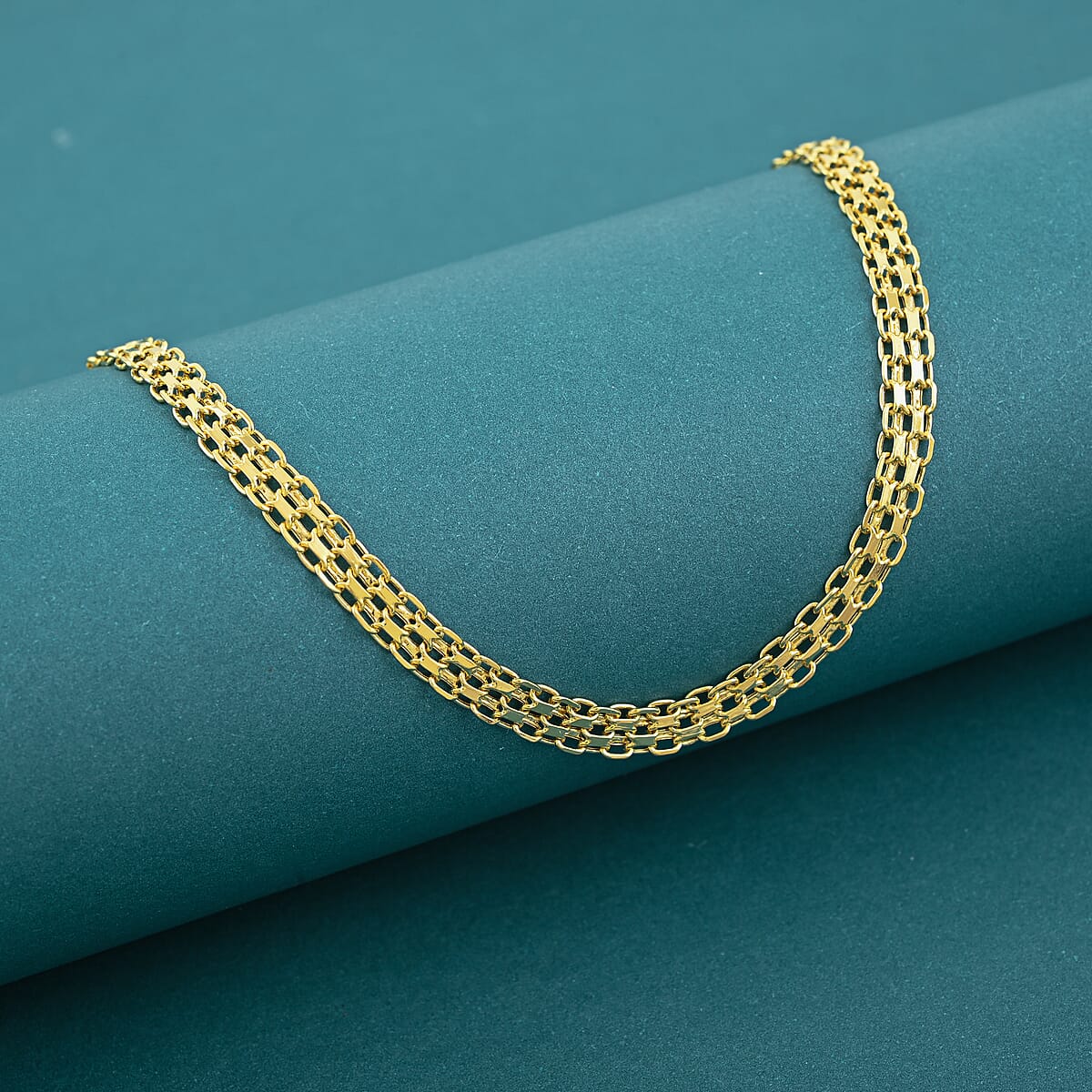 Italian 10K Yellow Gold Bismark Necklace 20 Inches 5.23 Grams image number 1