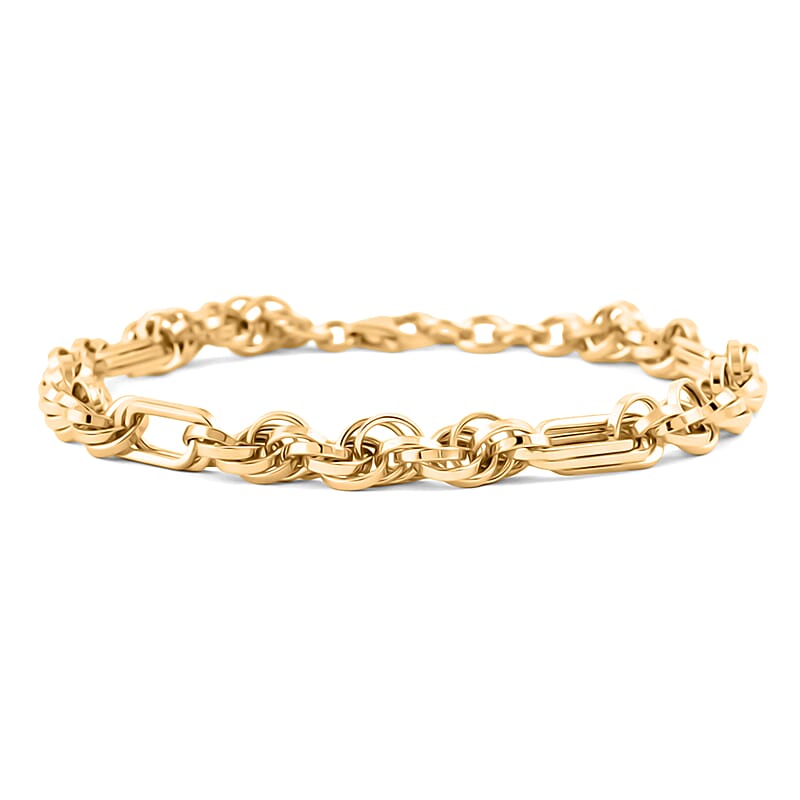 Italian 10K Yellow Gold Figaro Twist Bracelet (7.50 In) 5.10 Grams
