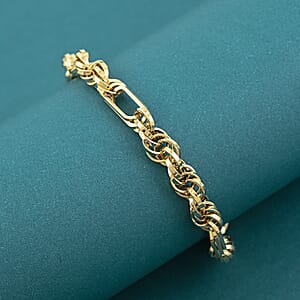 Italian 10K Yellow Gold Figaro Twist Bracelet (7.50 In) 5.10 Grams