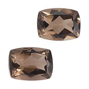 2.67 ctw Cushion Cut Smoky Quartz Loose Gemstone (Set Of 2) (8x6 mm)