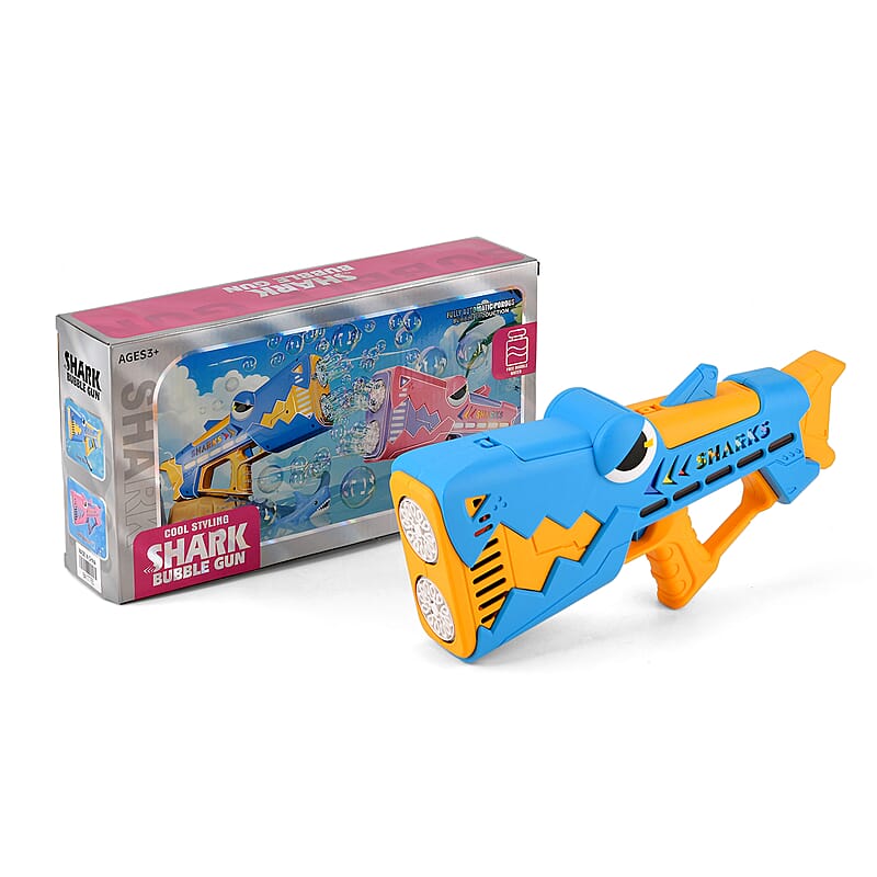 Blue Shark Bubble Blaster Toy (Includes 2/90ml Bubble Refills)