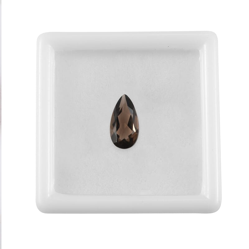 2.72 ctw Pear Cut Smoky Quartz Loose Gemstone (14x7 mm)