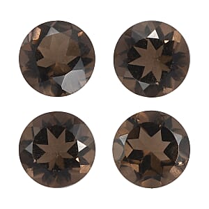 1.76 ctw Round Cut Smoky Quartz Loose Gemstone (Set Of 4) (5 mm)