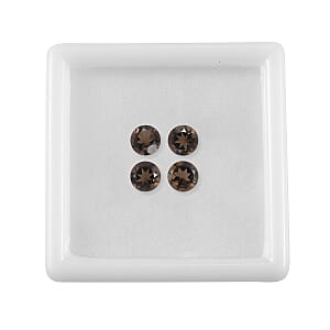 1.76 ctw Round Cut Smoky Quartz Loose Gemstone (Set Of 4) (5 mm)