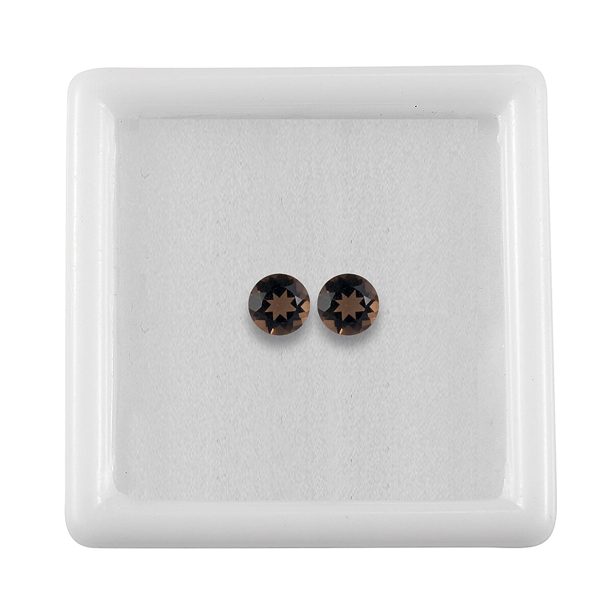 0.99 ctw Round Cut Smoky Quartz Loose Gemstone (Set Of 2) (5.25 mm)