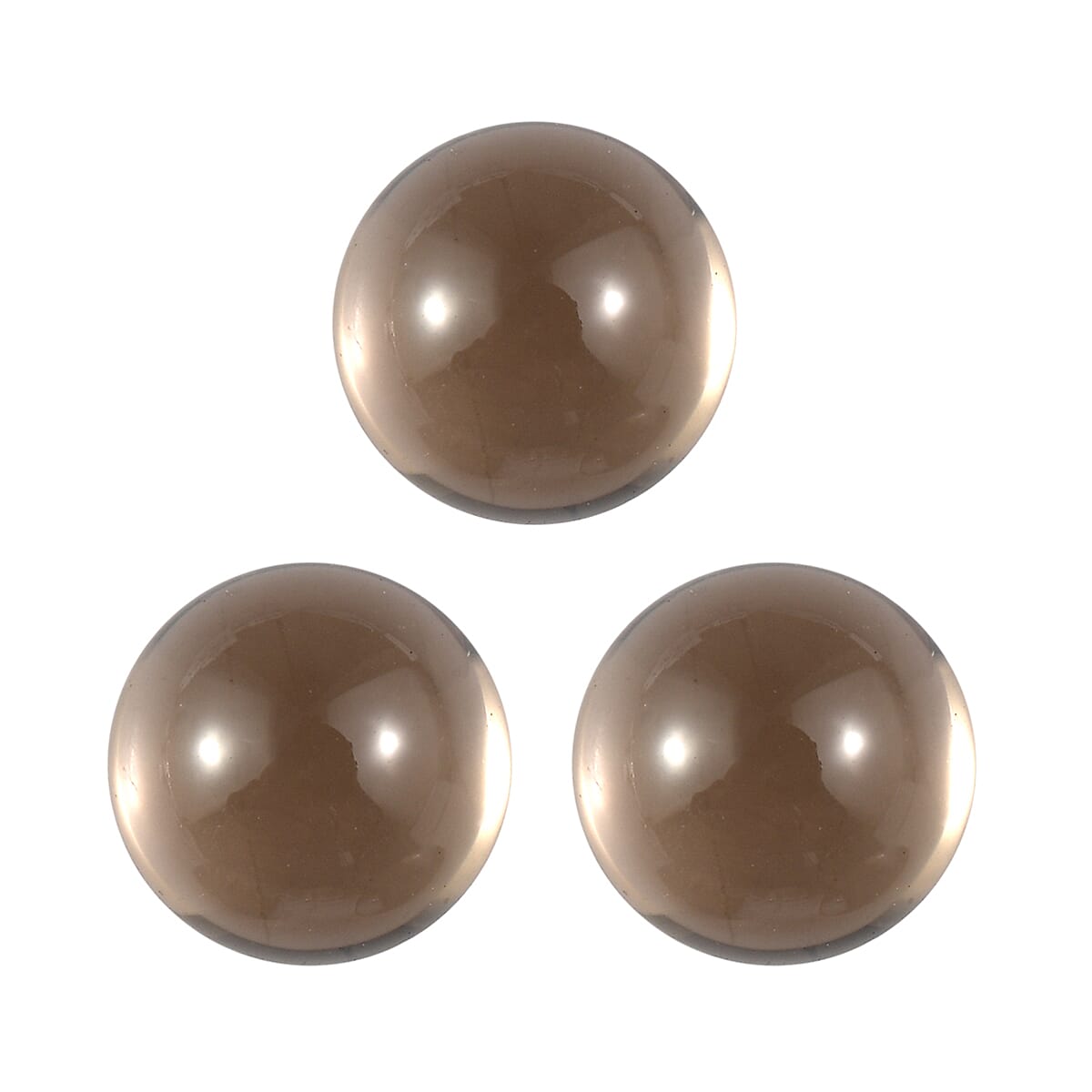 2.37 ctw Round Cut Smoky Quartz Loose Gemstone – AA Grade (Set Of 3) (6 mm)