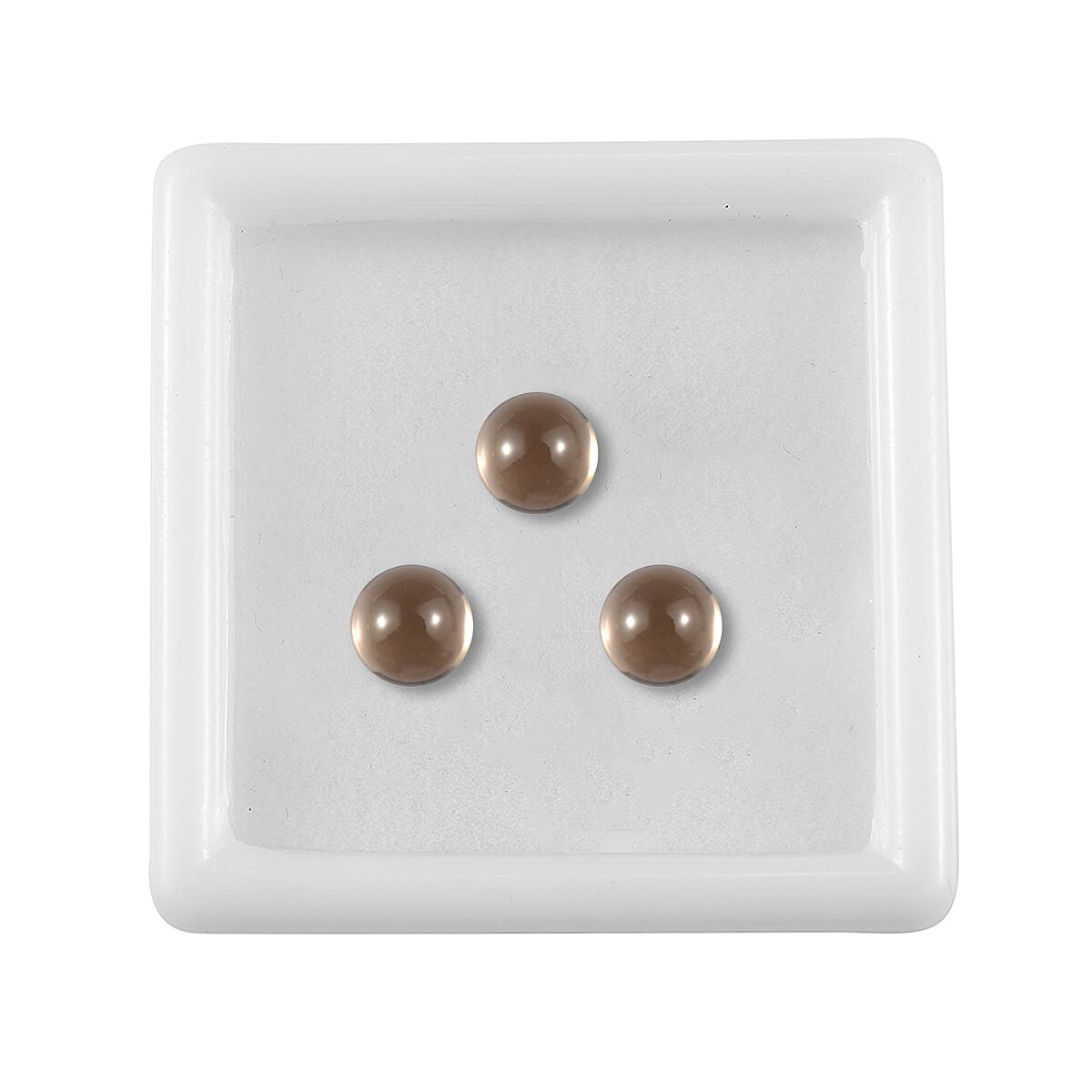 2.37 ctw Round Cut Smoky Quartz Loose Gemstone – AA Grade (Set Of 3) (6 mm)