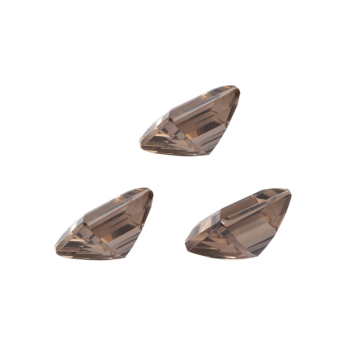 4.15 ctw Square Cut Smoky Quartz Loose Gemstone (Set Of 3) (7 mm) image number 1