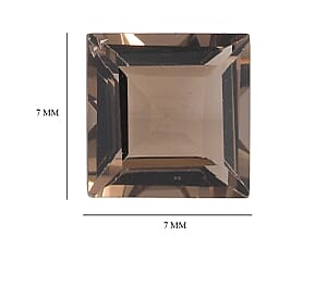 4.15 ctw Square Cut Smoky Quartz Loose Gemstone (Set Of 3) (7 mm)