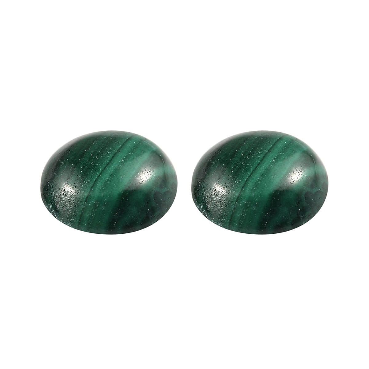 1.12 ctw Round Cut African Malachite Loose Gemstone (Set Of 2) (5 mm) image number 1