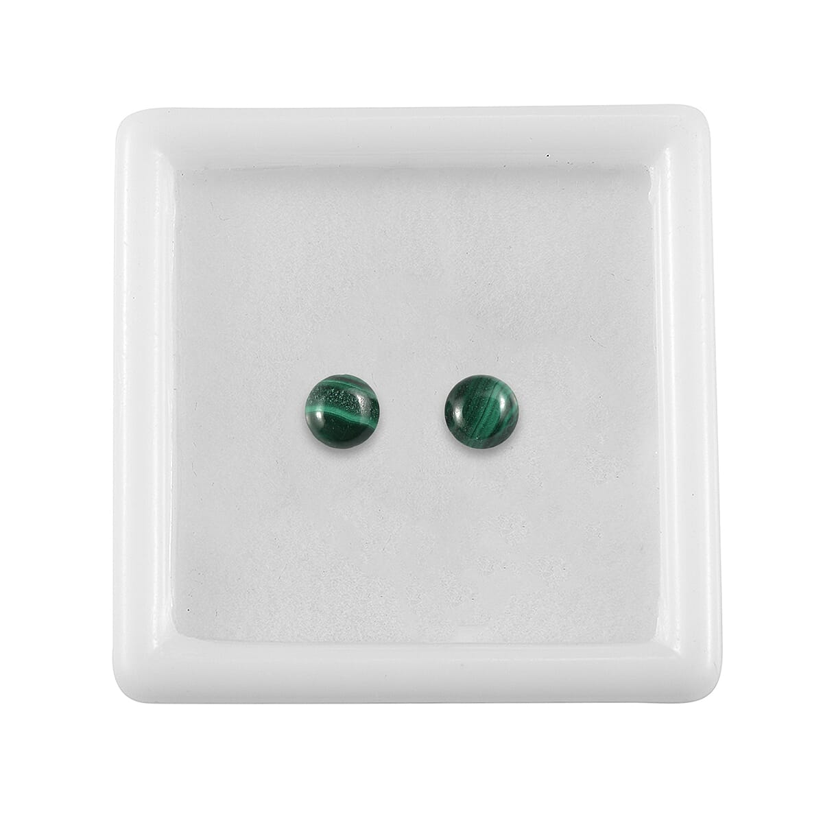 1.12 ctw Round Cut African Malachite Loose Gemstone (Set Of 2) (5 mm) image number 2