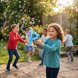 Blue Bubble Blaster Toy (Includes 150ml Bubble Refills)