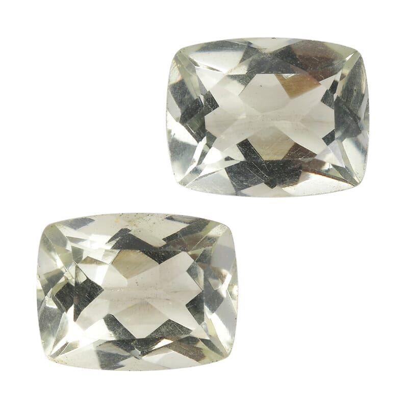 5.71 ctw Cushion Cut Montezuma Prasiolite Loose Gemstones (Set Of 2) (10x8 mm)