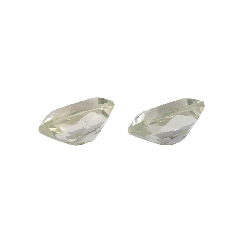 5.71 ctw Cushion Cut Montezuma Prasiolite Loose Gemstones (Set Of 2) (10x8 mm)