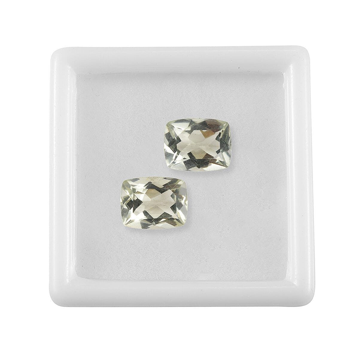 5.71 ctw Cushion Cut Montezuma Prasiolite Loose Gemstones (Set Of 2) (10x8 mm) image number 2