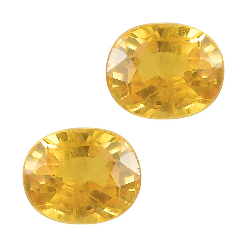 0.91 ctw Oval Cut Yellow Sapphire Loose Gemstone (Set Of 2) (5x4 mm)