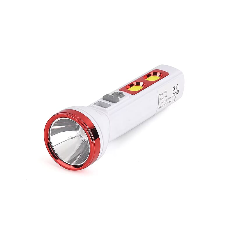 Red 1200mAh Solar Chargeable Torch