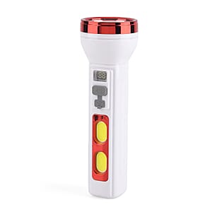 Red 1200mAh Solar Chargeable Torch