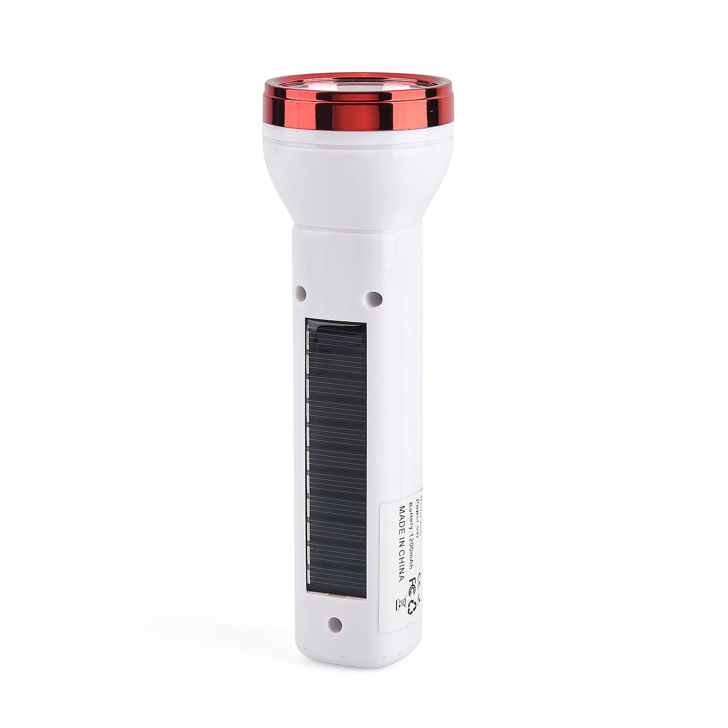 Red 1200mAh Solar Chargeable Torch