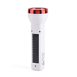 Red 1200mAh Solar Chargeable Torch