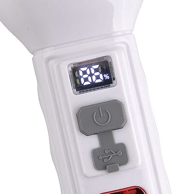 Red 1200mAh Solar Chargeable Torch