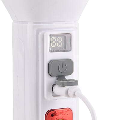 Red 1200mAh Solar Chargeable Torch