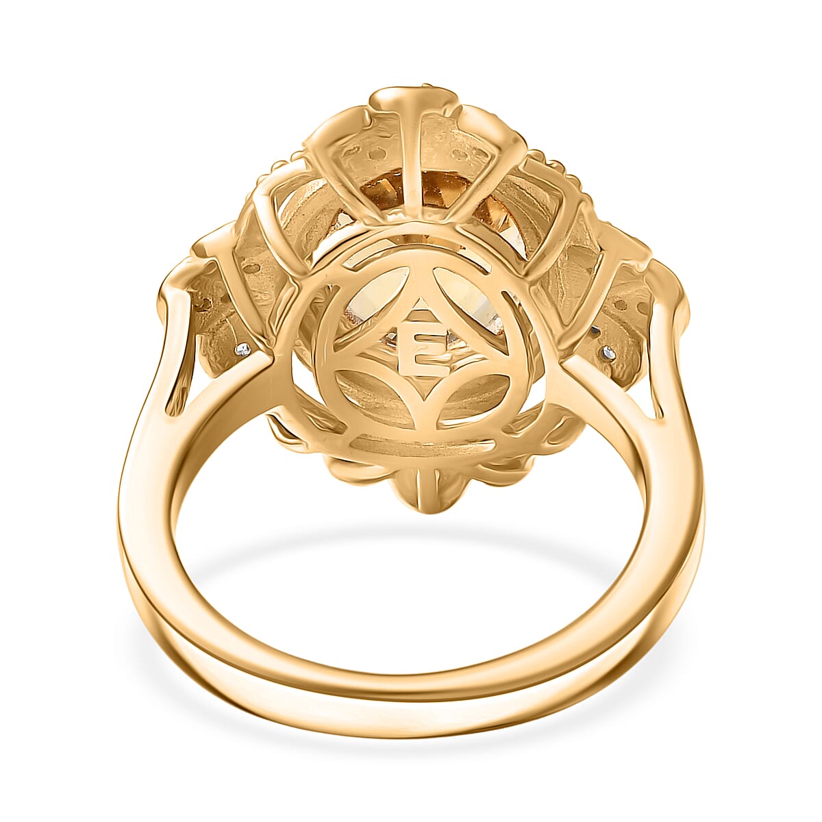 EverTrue Brazilian Citrine and White Zircon 3.50 ctw Ring in 18K YG Plated (Size 11.0) image number 4