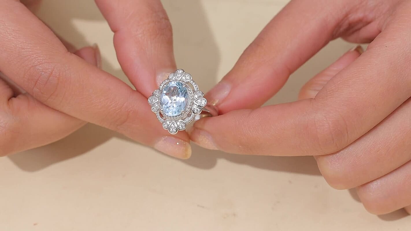 EverTrue Rose De France Amethyst, White Zircon Ring in 18K RG Plated (Size 10.0) 3.50 ctw