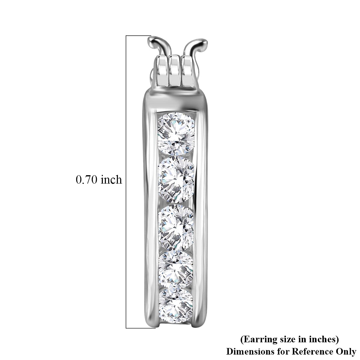 D'Joy Moissanite 1.30 ctw Hoop Earrings in Platinum Over Sterling Silver