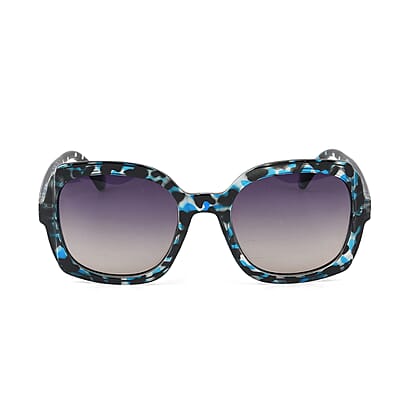 Leopard Print with Blue and Black UV400 Sunglasses
