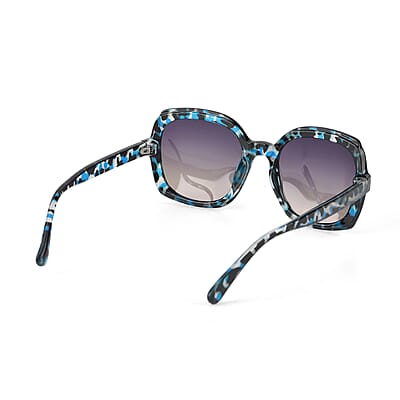 Leopard Print with Blue and Black UV400 Sunglasses